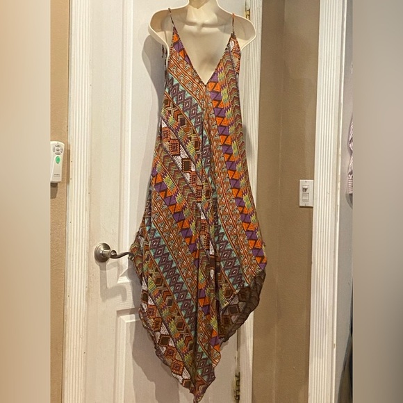 Cost Plus World Market Colorful Tribal dress w/flaw (hole) Size S/M - Picture 7 of 7